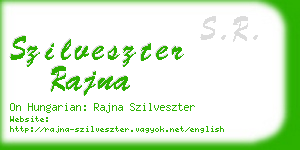 szilveszter rajna business card